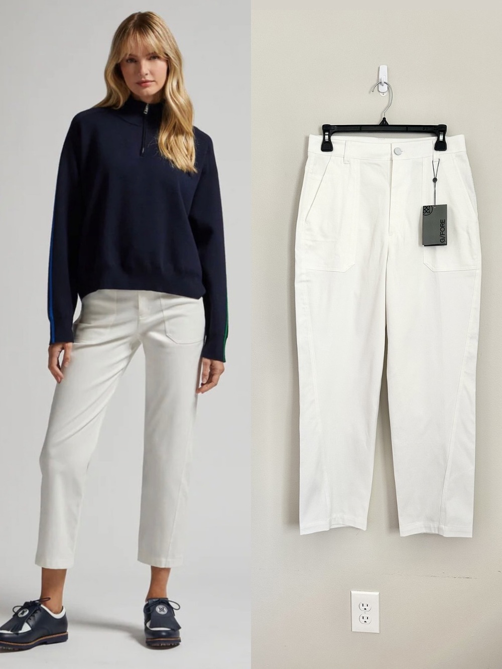 G/FORE Straight Leg Golf Trousers High Rise Stretch Utility Pants Size 6 NWT